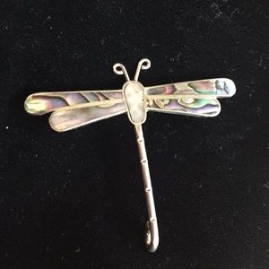 Dragonfly Pin. Sterling silver and mother of pearl